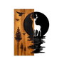 Wallity Escultura de pared Deer and Moon en nogal y negro